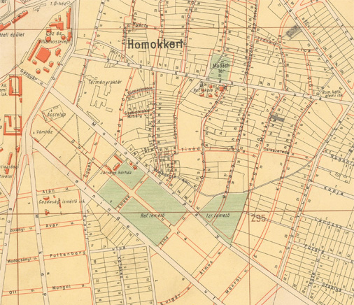 Az izraelita temető az 1930-as városszabályozási térképen